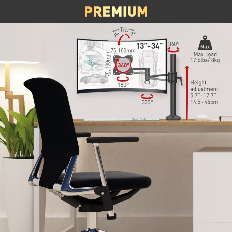 Monitori lauakinnitus BARKAN E621 (13