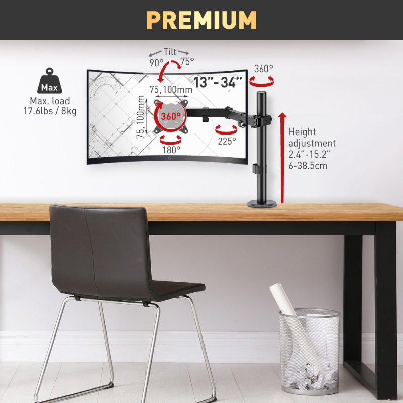 Monitori lauakinnitus BARKAN M121T (13