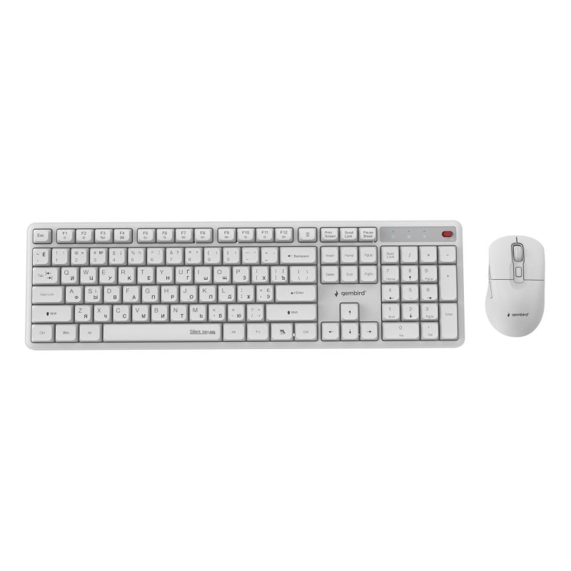 Keyboard + Mouse GEMBIRD KBS-WMS-01-W-CYRL White, RU