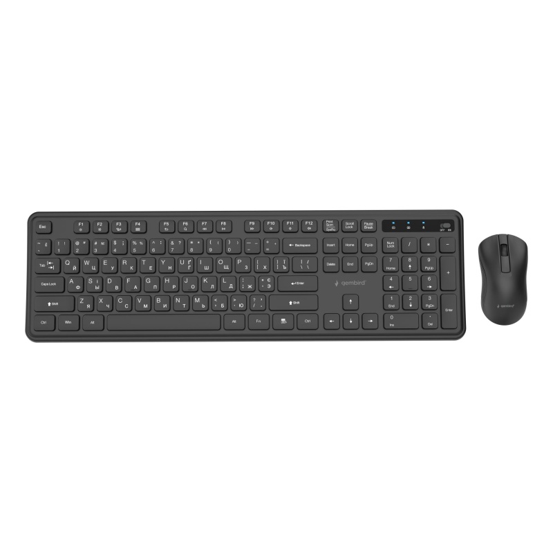 Keyboard + Mouse GEMBIRD WRL KBS-WPS-01-CYRL Black, RU
