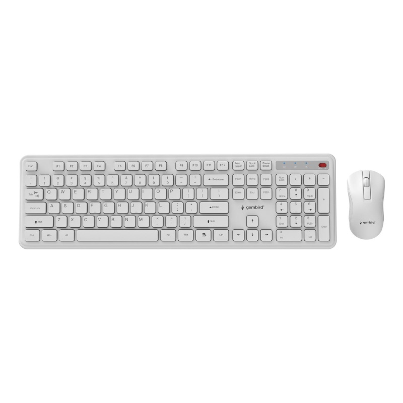 Keyboard + Mouse GEMBIRD WRL WH KBS-WPS-01-W White, EN