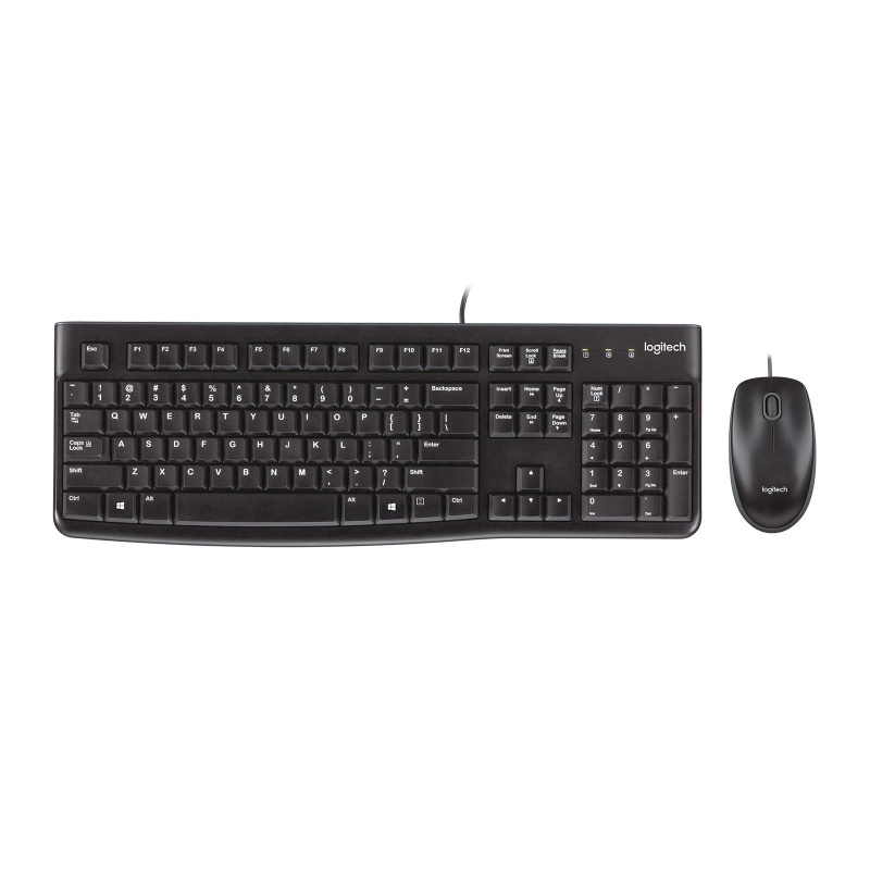 Klaviatuur + hiir LOGITECH MK120 must, EN