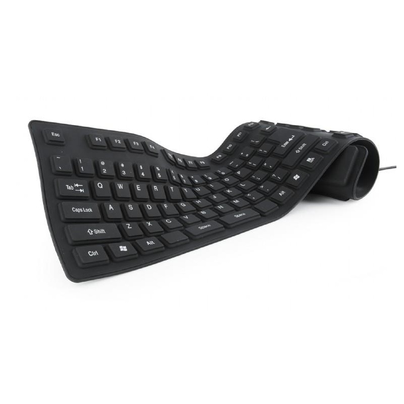 Klaviatuur GEMBIRD KB-109F-B painduv, must, EN