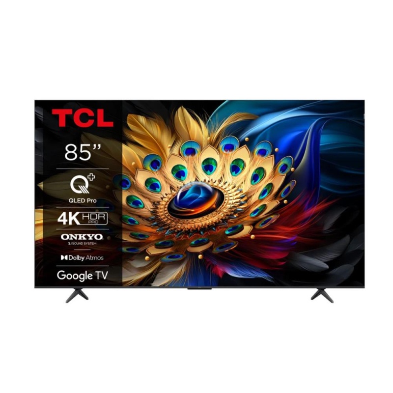 TCL 85C655, 85"/215 cm, QLED, UHD 4K/Smart 3840x2160, HDR, Google TV, Dolby Atmos, black