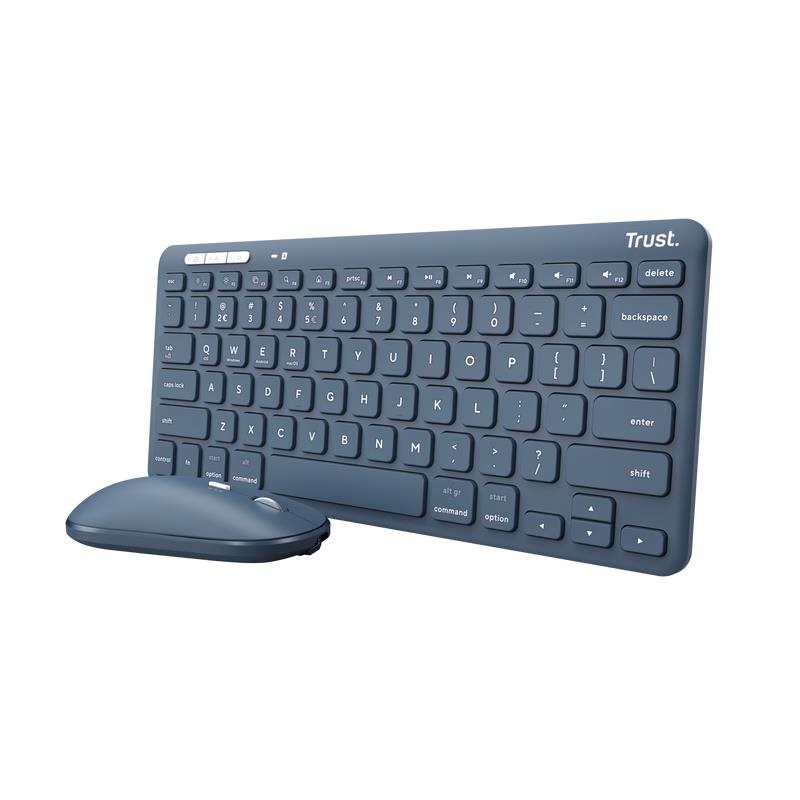 Keyboard + Mouse TRUST WRL LYRA/BLUE 24937, Blue, EN