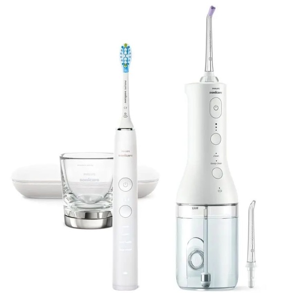 Hambavahede puhastaja PHILIPS SONICARE FLOSSER + hambahari HX3886/41 Diamond Clean