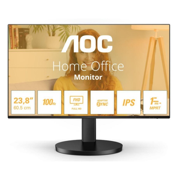 LCD Monitor AOC 24B3HA2, 24"/61 cm, Panel IPS, 1920x1080, 16:9, 100 Hz, 4 ms