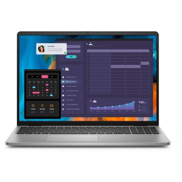 Sülearvuti DELL Vostro 5640 Business, Core 5-120U, 16", RAM 16GB, SSD 512GB, EN, SD, W11 Pro, Titanium Gray