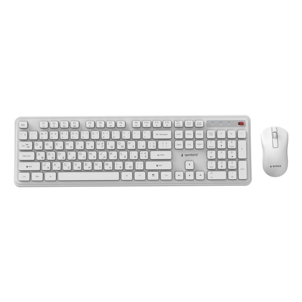Klaviatuur + hiir GEMBIRD KBS-WPS-01-W-CYRL valge, RU