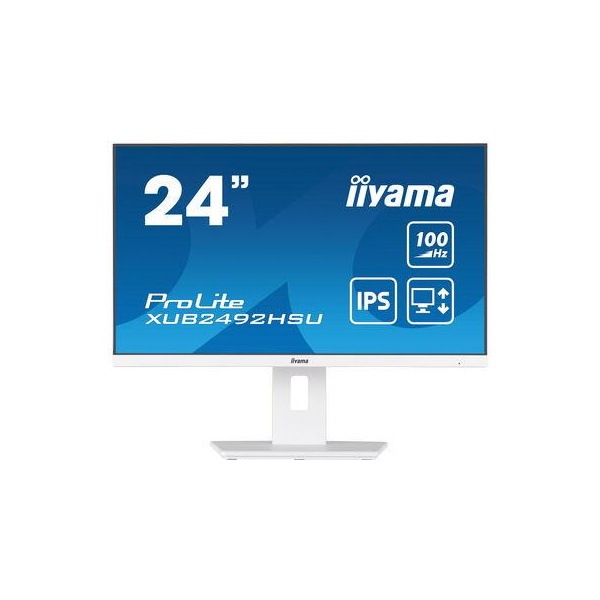 LCD Monitor IIYAMA 23.8"/60 cm, Business, Panel IPS, 1920x1080, 16:9, 100Hz, 0.4 ms, white, XUB2492HSU-W6