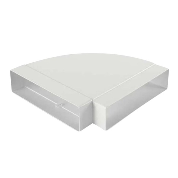 Horisontaalne kandiline ühenduspõlv ELICA 90° 218x55 mm, valge